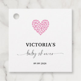 ピンクハートベビーシャワーパーティー広場 フェイバータグ
