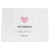 ピンクハートベビーシャワーパーティー ラージペーパーバッグ (正面)