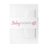 ピンクハートベビーシャワー招待状用帯 招待状ベリーバンド (正面例)