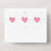 ピンクハートベビーシャワー招待状 オールインワン招待状 (裏面)