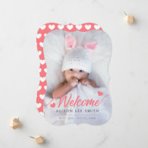 ピンクハートベビー誕生写真のお知らせ