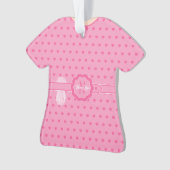 ピンクハートベルテッドピンクドレスフィギュアTシャツ オーナメント (正面)