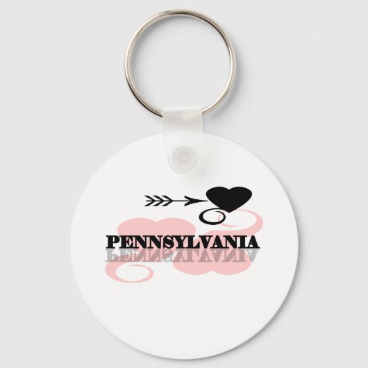 ピンクハートペンシルベニア キーホルダー (正面)