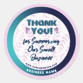 ピンクハートボタニカルサンキューグラデーションパッケージ ラウンドシール (正面)