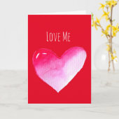 ピンクハートポップ・アートのバレンタインデー カード (黄色い花)