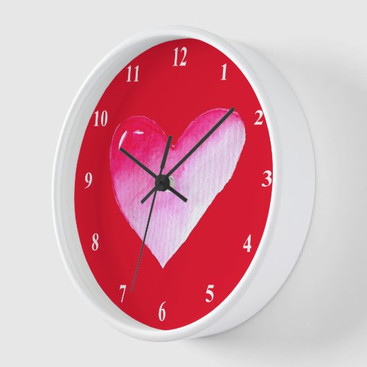 ピンクハートポップ・アートのバレンタインデー 壁時計 (傾斜)