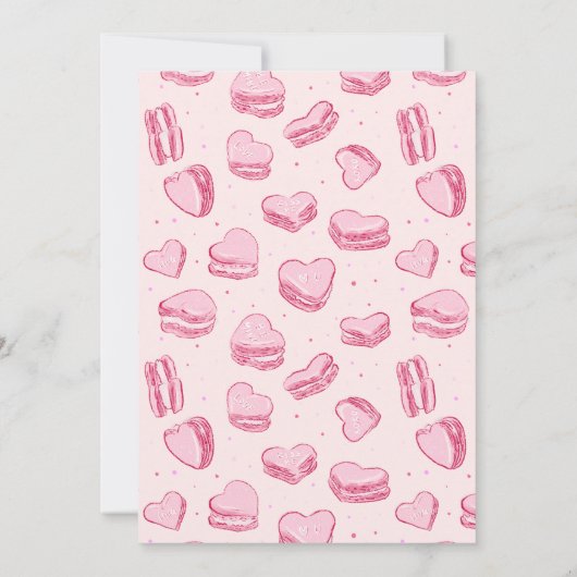 ピンクハートマカロンバレンタインデーパーティー 招待状 (裏面)