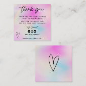 ピンクハートメディア感謝してい挿入ミニ名刺 スクエア名刺 (正面/裏面)