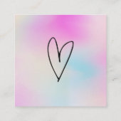 ピンクハートメディア感謝してい挿入ミニ名刺 スクエア名刺 (裏面)