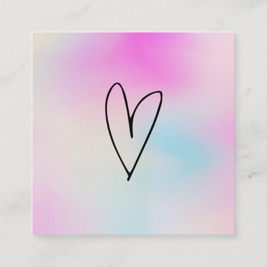 ピンクハートメディア感謝してい挿入ミニ名刺 スクエア名刺 (裏面)