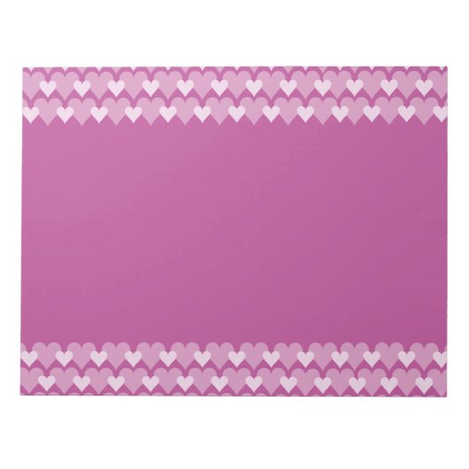 ピンクハートメモ帳 ノートパッド (正面)