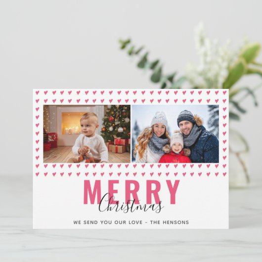 ピンクハートメリークリスマススクリプトファミリーの写真 シーズンカード (スタンド正面)