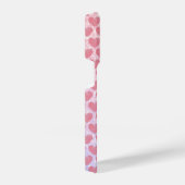 ピンクハートモノグラムグリッタースパークル名前をカスタムする iPhoneケース (右側面)