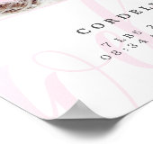 ピンクハートモノグラムベビーフォトコラージュ ポスター (角)