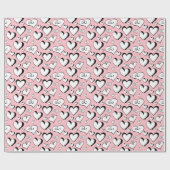 ピンクハートラッピング紙 ラッピングペーパー (フラット)