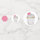 ピンクハートラブカップケーキブライダルシャワー結婚ズ コンフェッティ (正面)