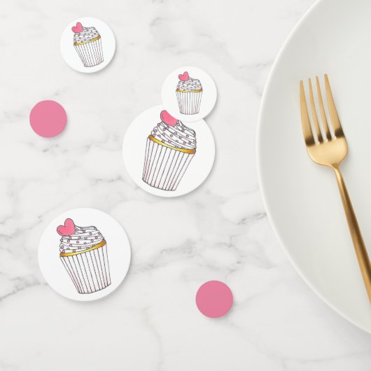 ピンクハートラブカップケーキブライダルシャワー結婚ズ コンフェッティ (グループ)