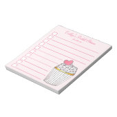 ピンクハートラブカップケーキブライダルベビーシャワー ノートパッド (回転)