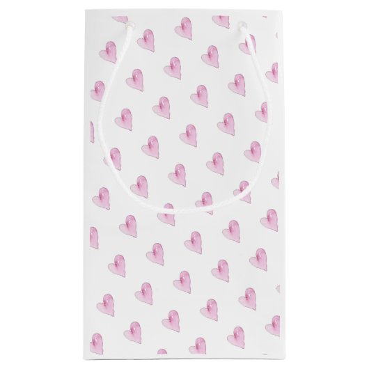 ピンクハートラブスウィートバレンタインズ結婚デイのベビー スモールペーパーバッグ (裏面)