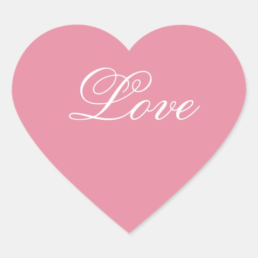 ピンクハートラブステッカー ハートシール (正面)