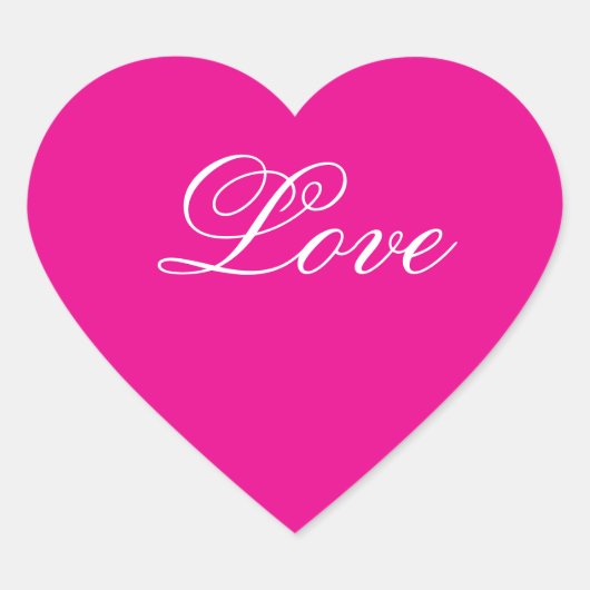 ピンクハートラブステッカー ハートシール (正面)