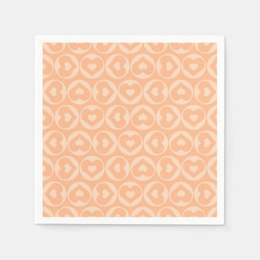 ピンクハートラブパターンバレンタイン スタンダードカクテルナプキン (正面)