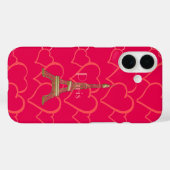 ピンクハートラブ エッフェル塔 パリ Case-Mate iPhoneケース (裏面 (横))