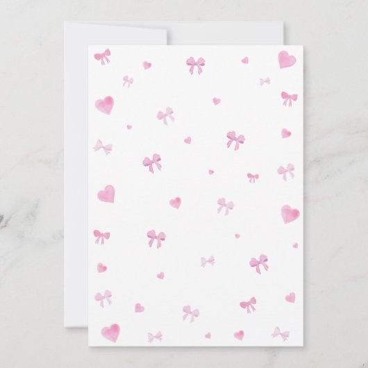 ピンクハートリトルスウィートアート誕生日招待状 招待状 (裏面)