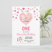 ピンクハートリトルスウィートバレンタイン誕生日 招待状 (スタンド正面)