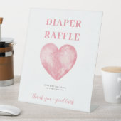 ピンクハートリトルバレンタインおむつラッフルサイン 台座サイン (インサイチュ)