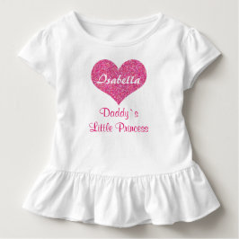 ピンクハートリトルプリンセスベビー名 トドラーTシャツ