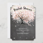 ピンクハートリーフツリーブライダルシャワー招待状 招待状 (裏面)