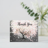 ピンクハートリーフツリーブライダルシャワー招待状 招待状 (スタンド正面)