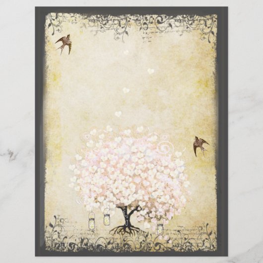 ピンクハートリーフ結婚ツリーのメニュー (裏面)