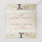 ピンクハートリーフ結婚ツリーの座席表 プレイスカード (外部開封)