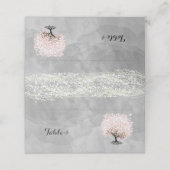 ピンクハートリーフ結婚ツリーの座席表 プレイスカード (外部開封)