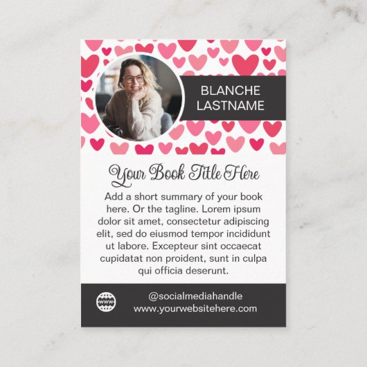 ピンクハートロマンス作家ブックリリースマーケティング 名刺 (裏面)