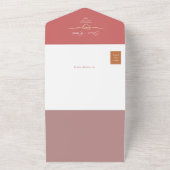 ピンクハートロマン結婚ティック オールインワン招待状 (外側)