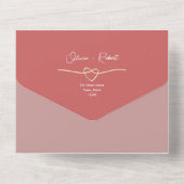 ピンクハートロマン結婚ティック オールインワン招待状 (裏面)