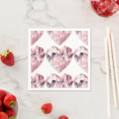 ピンクハートローズクォーツラブクリスタルパーティー スタンダードカクテルナプキン (インサイチュ)