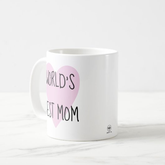 ピンクハートワールド最高ののマママママグ |母の日マグカップ コーヒーマグカップ (正面左)