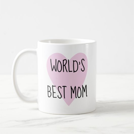 ピンクハートワールド最高ののマママママグ |母の日マグカップ コーヒーマグカップ (左)