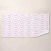 ピンクハート付きホワイトバスタオル – カラーの選択 バスタオル (バスタオル)