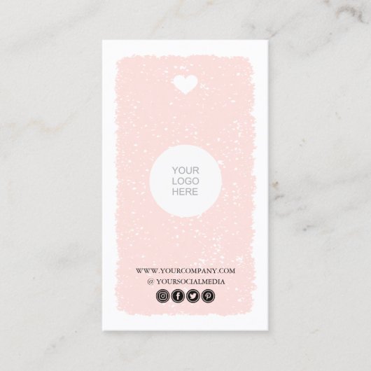 ピンクハート名刺 名刺 (正面)
