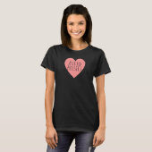 ピンクハート天文学的勉強科学者I Love Ast Tシャツ (正面フル)