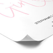 ピンクハート女の子の赤ちゃんシャワー歓迎サイン ポスター (角)