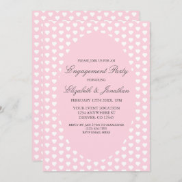 ピンクハート婚約パーティ 招待状