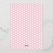 ピンクハート婚約パーティ 箔招待状 (裏面)