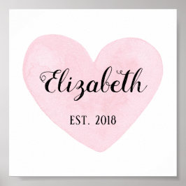 ピンクハート子供部屋プリント。ベビー.子どもの設立 ポスター