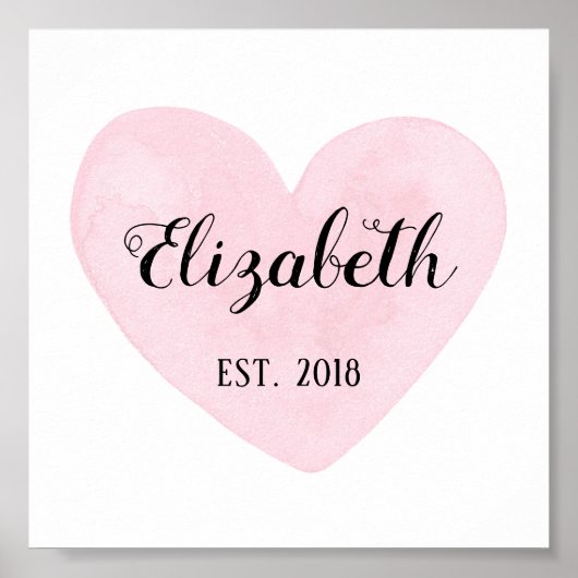 ピンクハート子供部屋プリント。ベビー.子どもの設立 ポスター (正面)